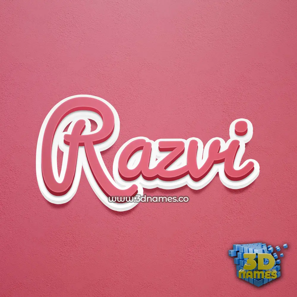 razvi in Red Scribble style - 3D name wallpaper