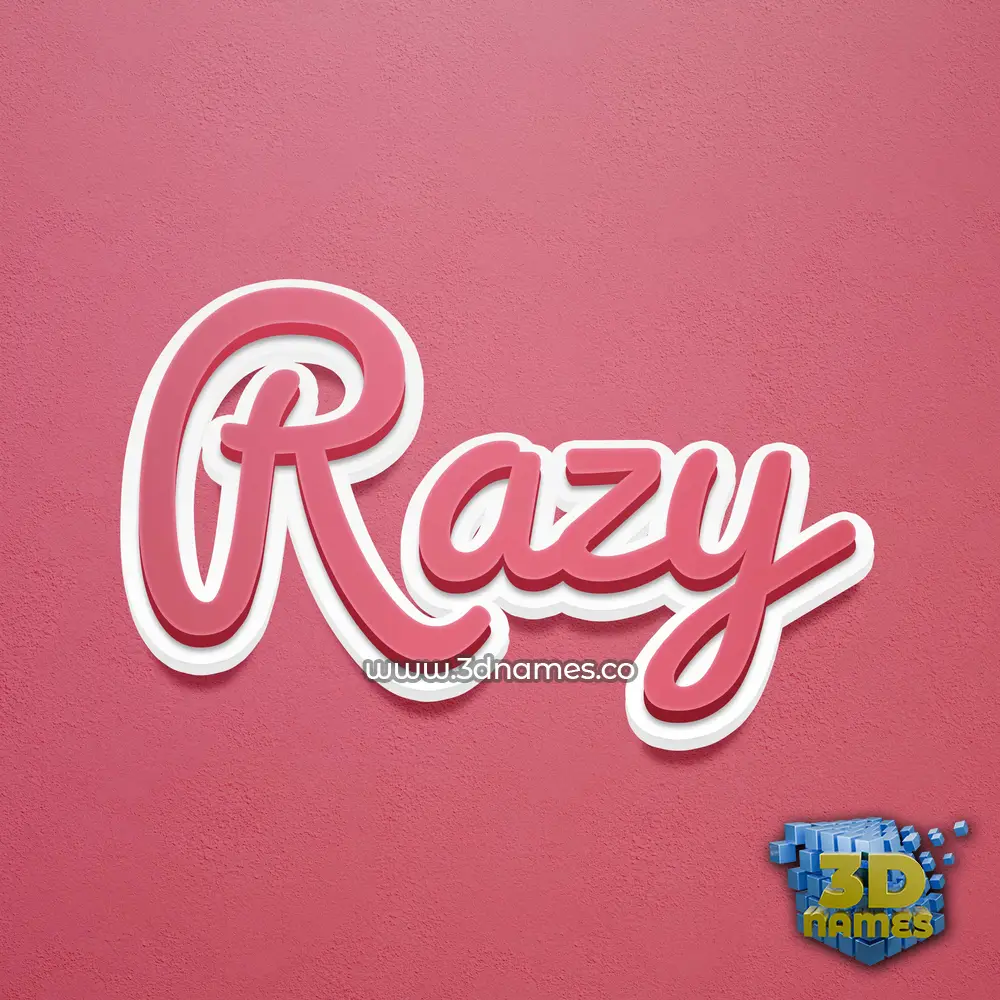 razy in Red Scribble style - 3D name wallpaper