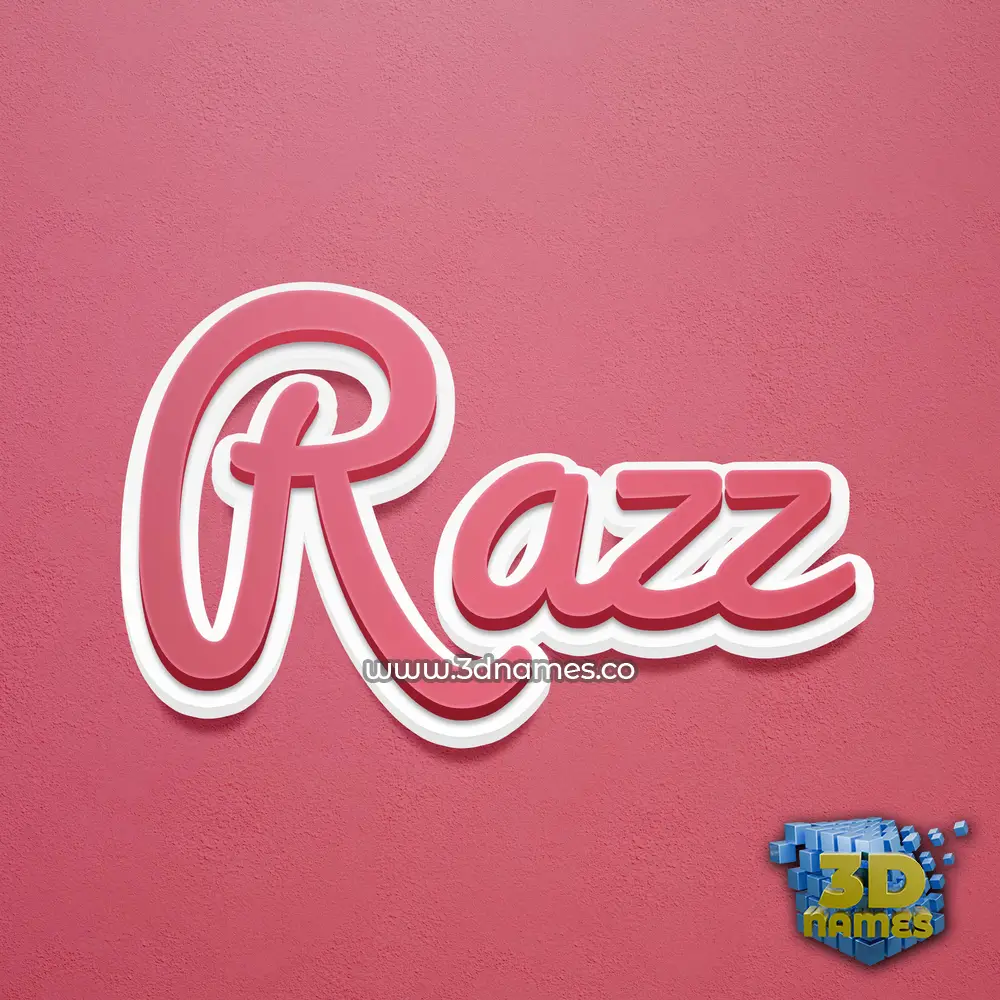 razz in Red Scribble style - 3D name wallpaper