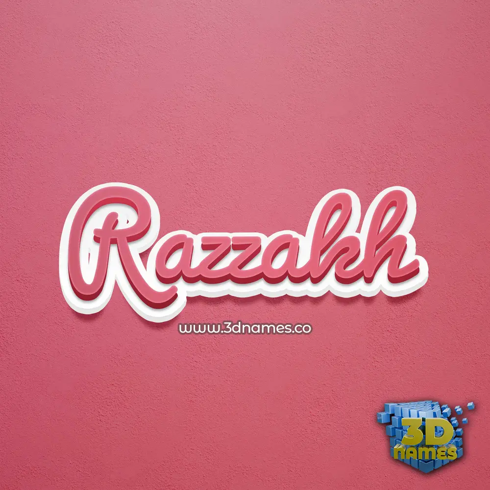 razzakh in Red Scribble style - 3D name wallpaper