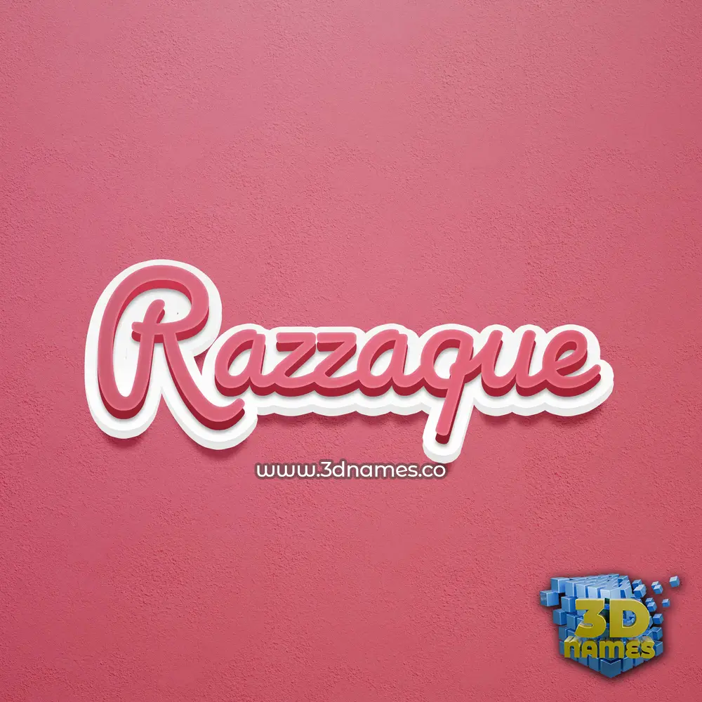 razzaque in Red Scribble style - 3D name wallpaper
