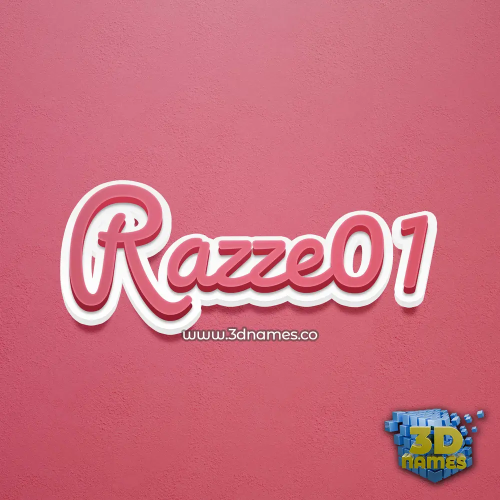 razze01 in Red Scribble style - 3D name wallpaper