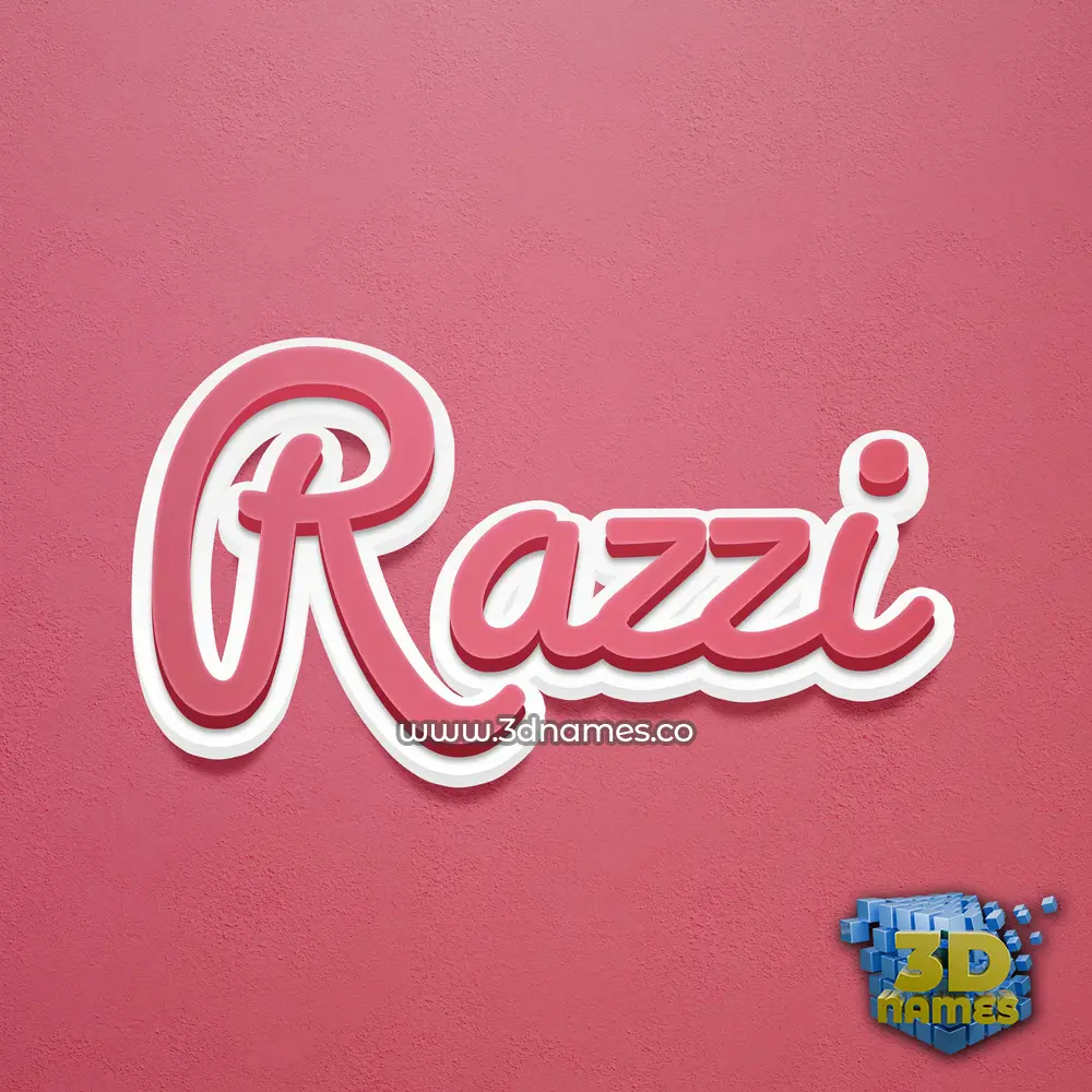 razzi in Red Scribble style - 3D name wallpaper