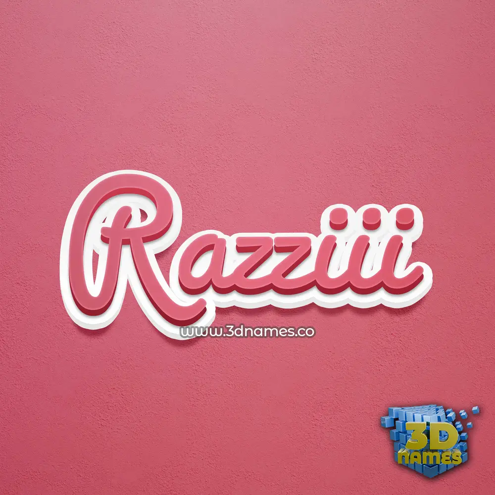 razziii in Red Scribble style - 3D name wallpaper