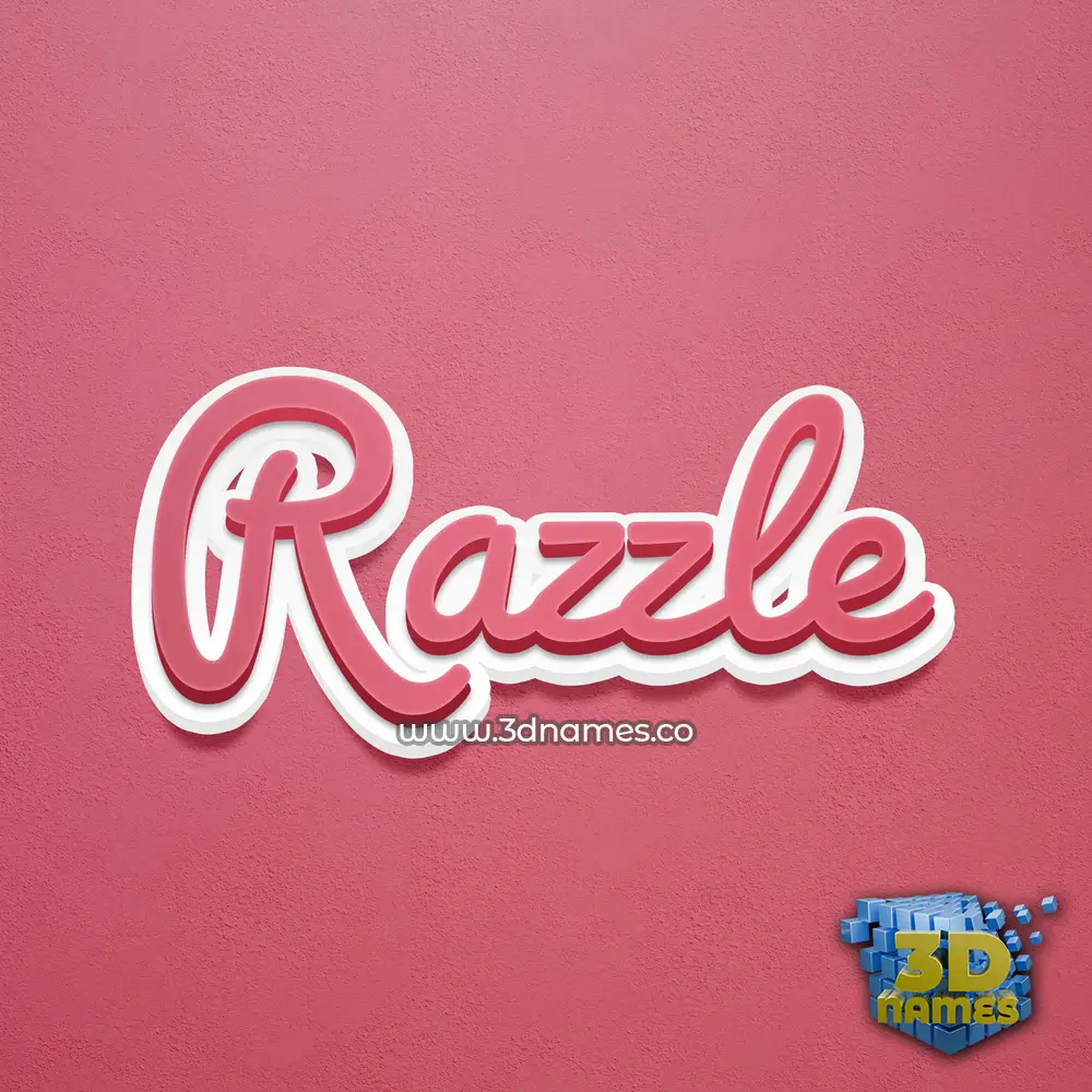 razzle in Red Scribble style - 3D name wallpaper