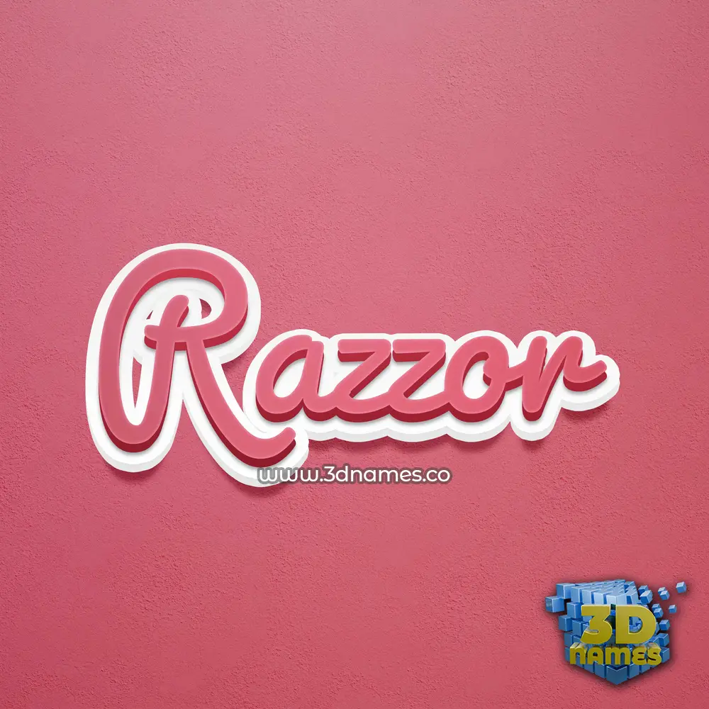 razzor in Red Scribble style - 3D name wallpaper