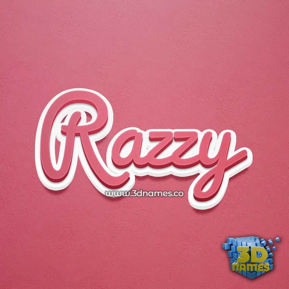 razzy in Red Scribble style - 3D name wallpaper