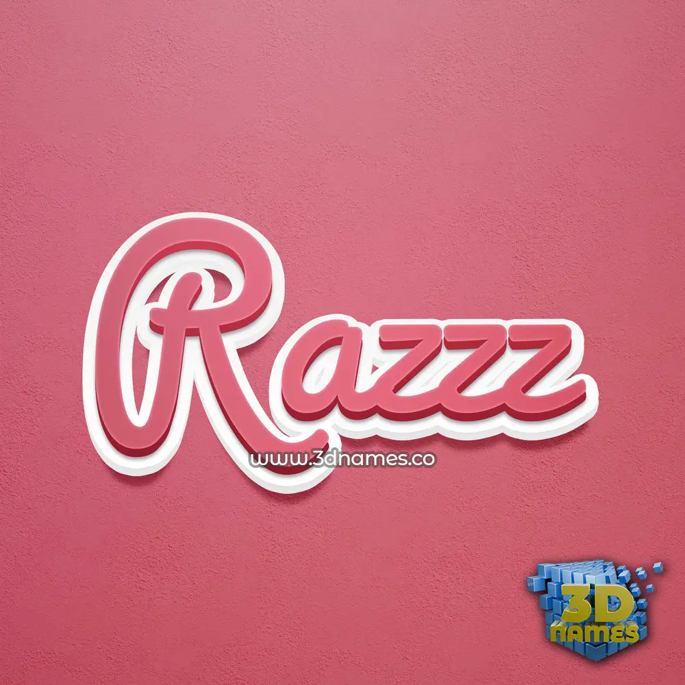 razzz in Red Scribble style - 3D name wallpaper