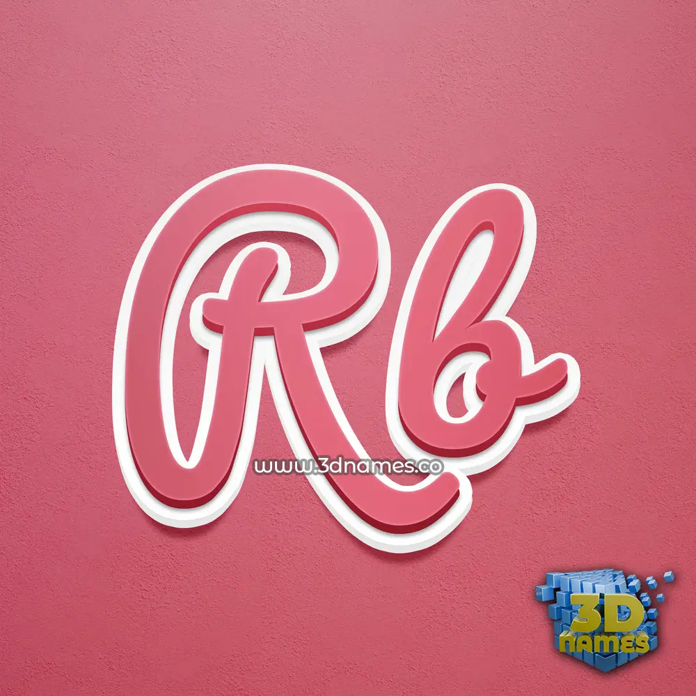 rb in Red Scribble style - 3D name wallpaper