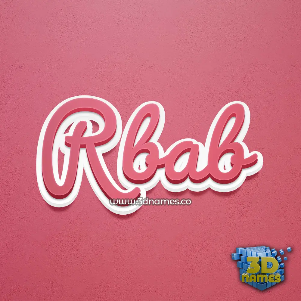 rbab in Red Scribble style - 3D name wallpaper