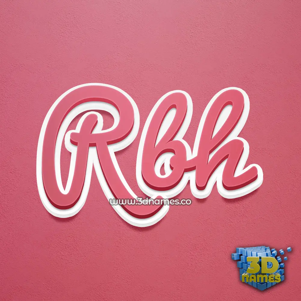 rbh in Red Scribble style - 3D name wallpaper