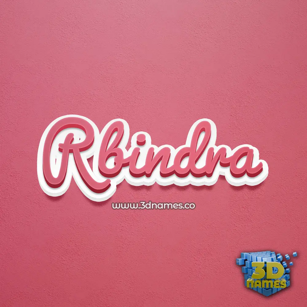 rbindra in Red Scribble style - 3D name wallpaper