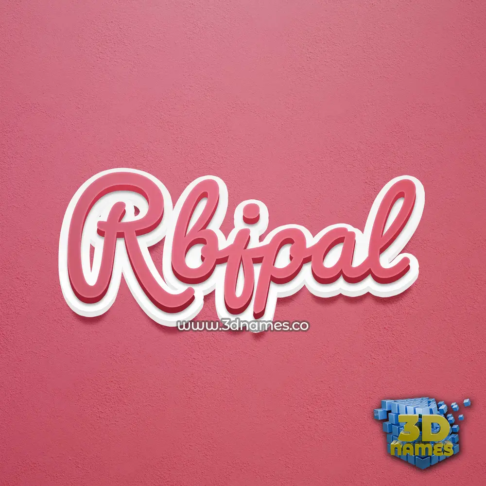 rbjpal in Red Scribble style - 3D name wallpaper