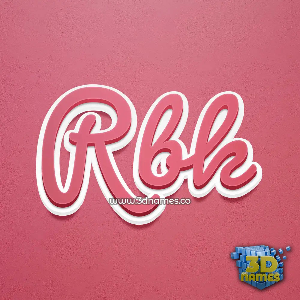 rbk in Red Scribble style - 3D name wallpaper