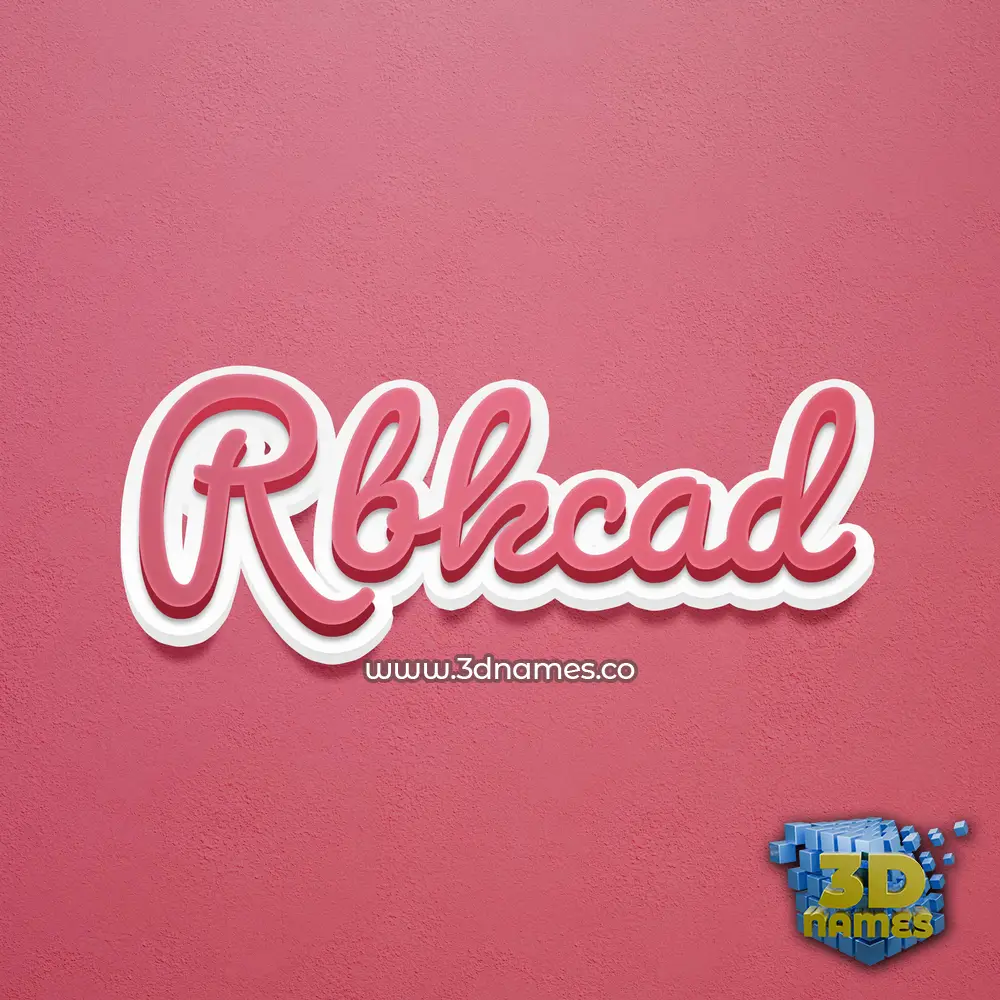 rbkcad in Red Scribble style - 3D name wallpaper