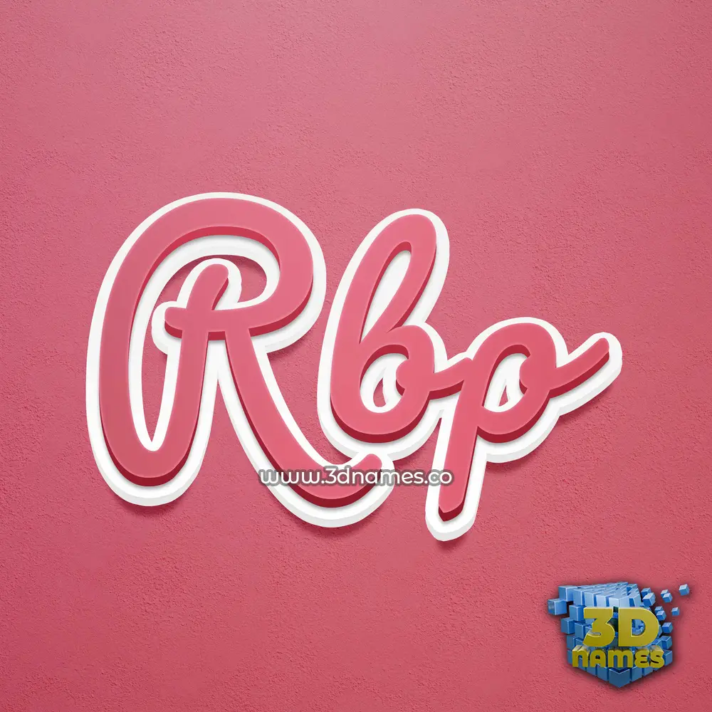 rbp in Red Scribble style - 3D name wallpaper