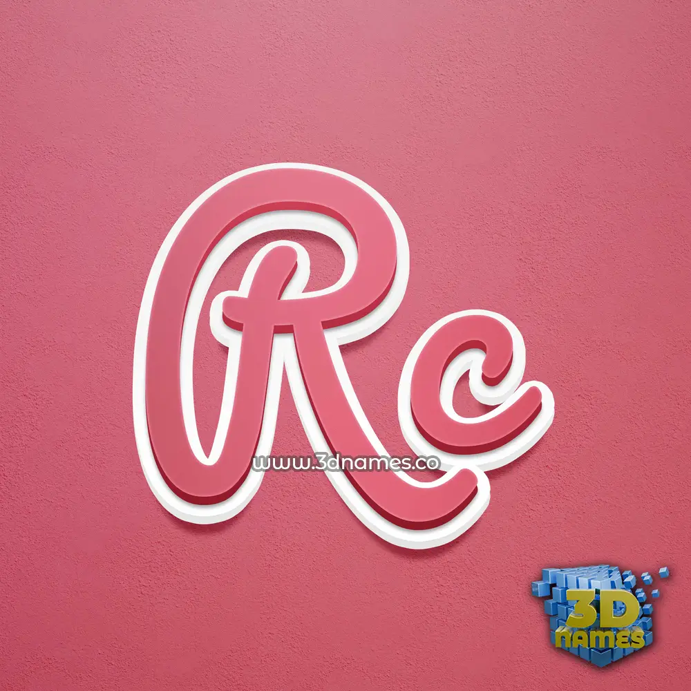 rc in Red Scribble style - 3D name wallpaper