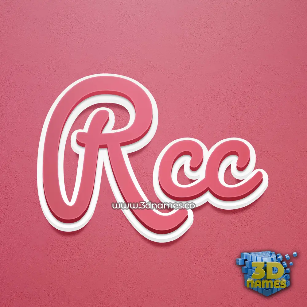 rcc in Red Scribble style - 3D name wallpaper