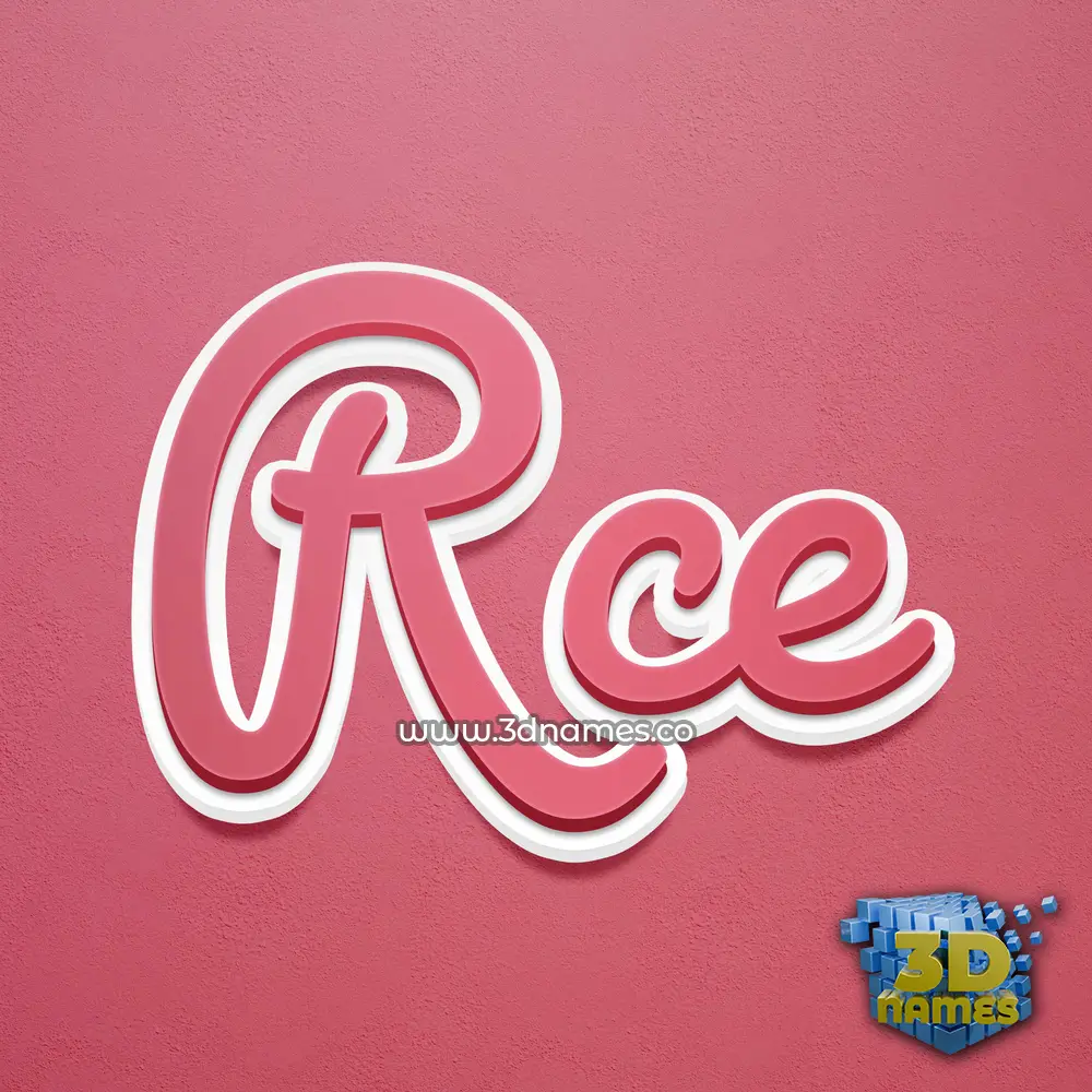 rce in Red Scribble style - 3D name wallpaper