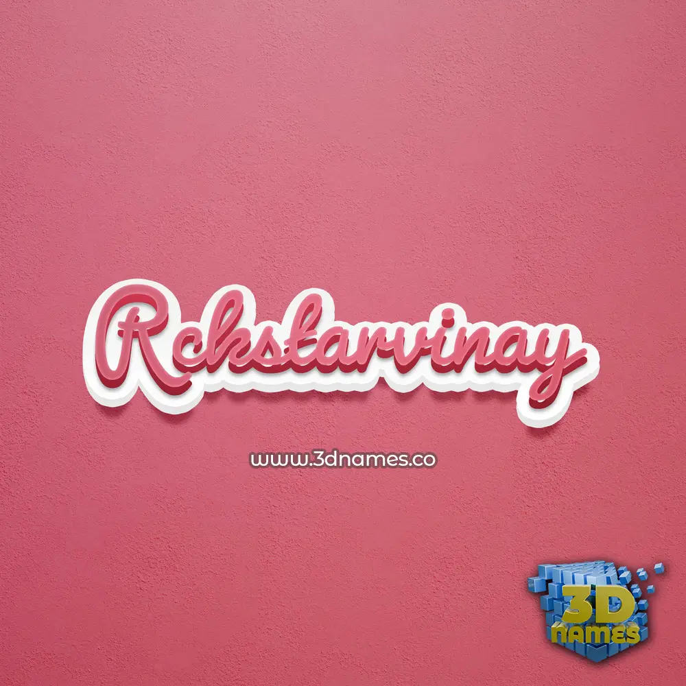 rckstarvinay in Red Scribble style - 3D name wallpaper