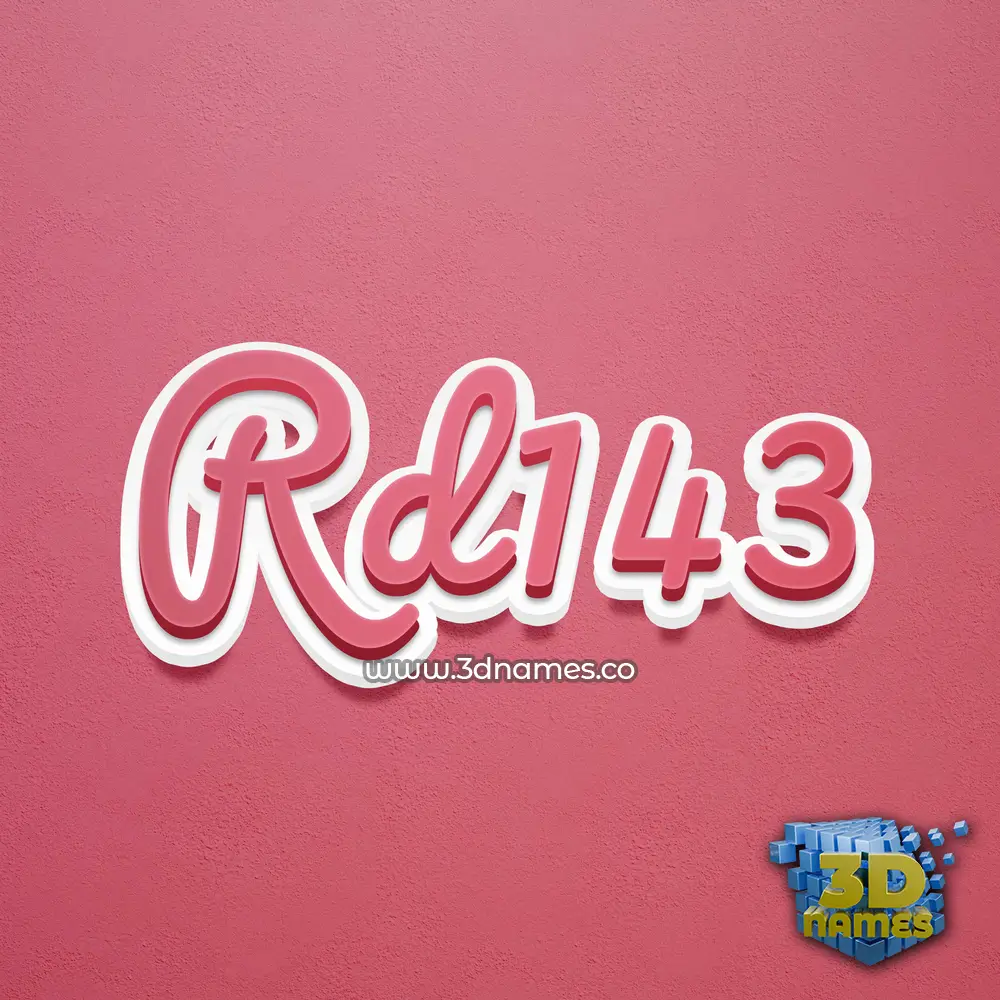 rd143 in Red Scribble style - 3D name wallpaper