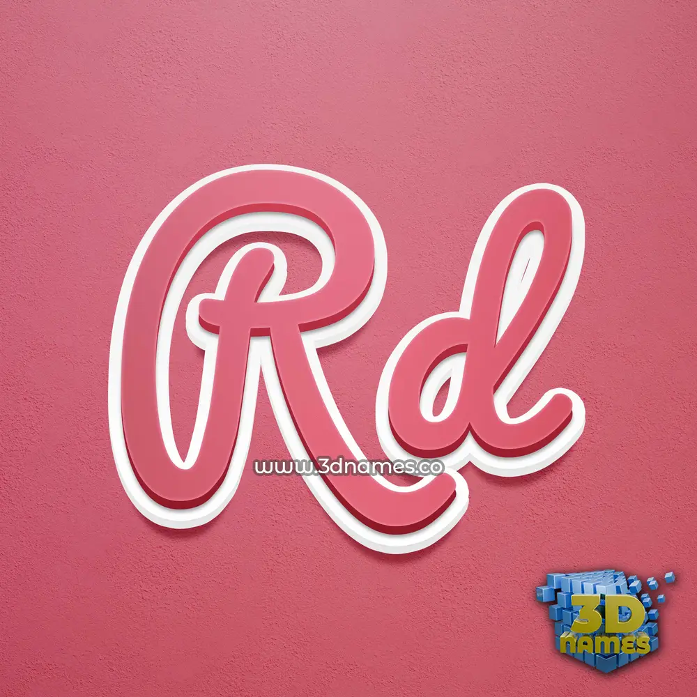 rd in Red Scribble style - 3D name wallpaper