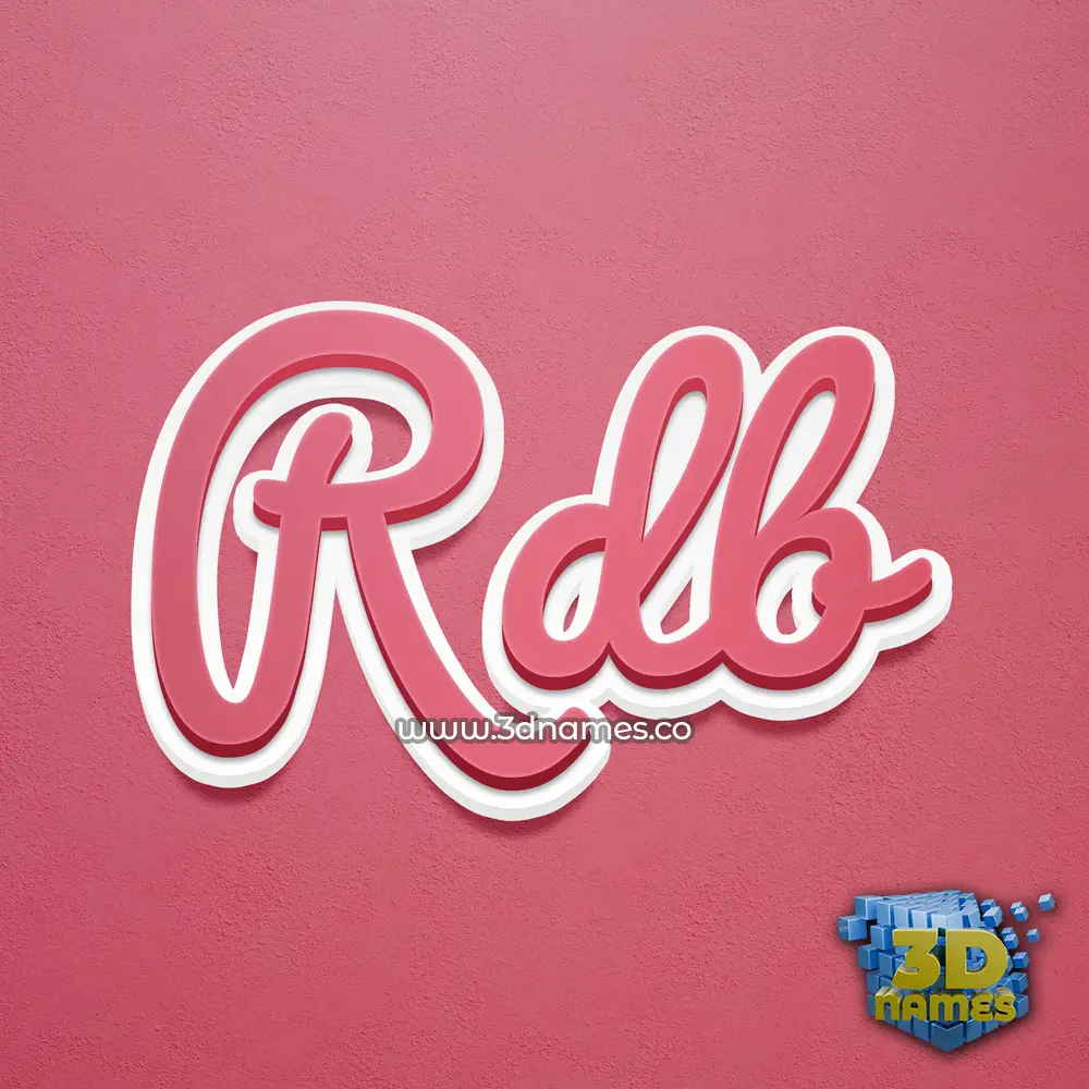 rdb in Red Scribble style - 3D name wallpaper