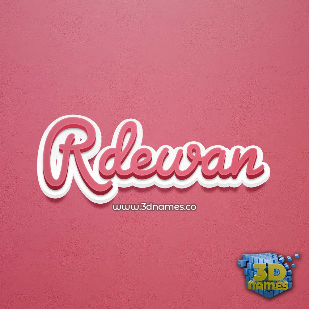 rdewan in Red Scribble style - 3D name wallpaper