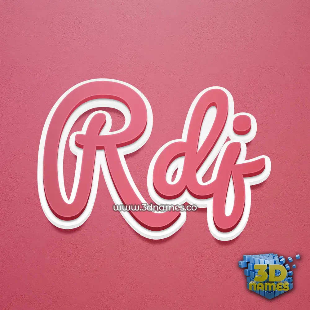rdj in Red Scribble style - 3D name wallpaper