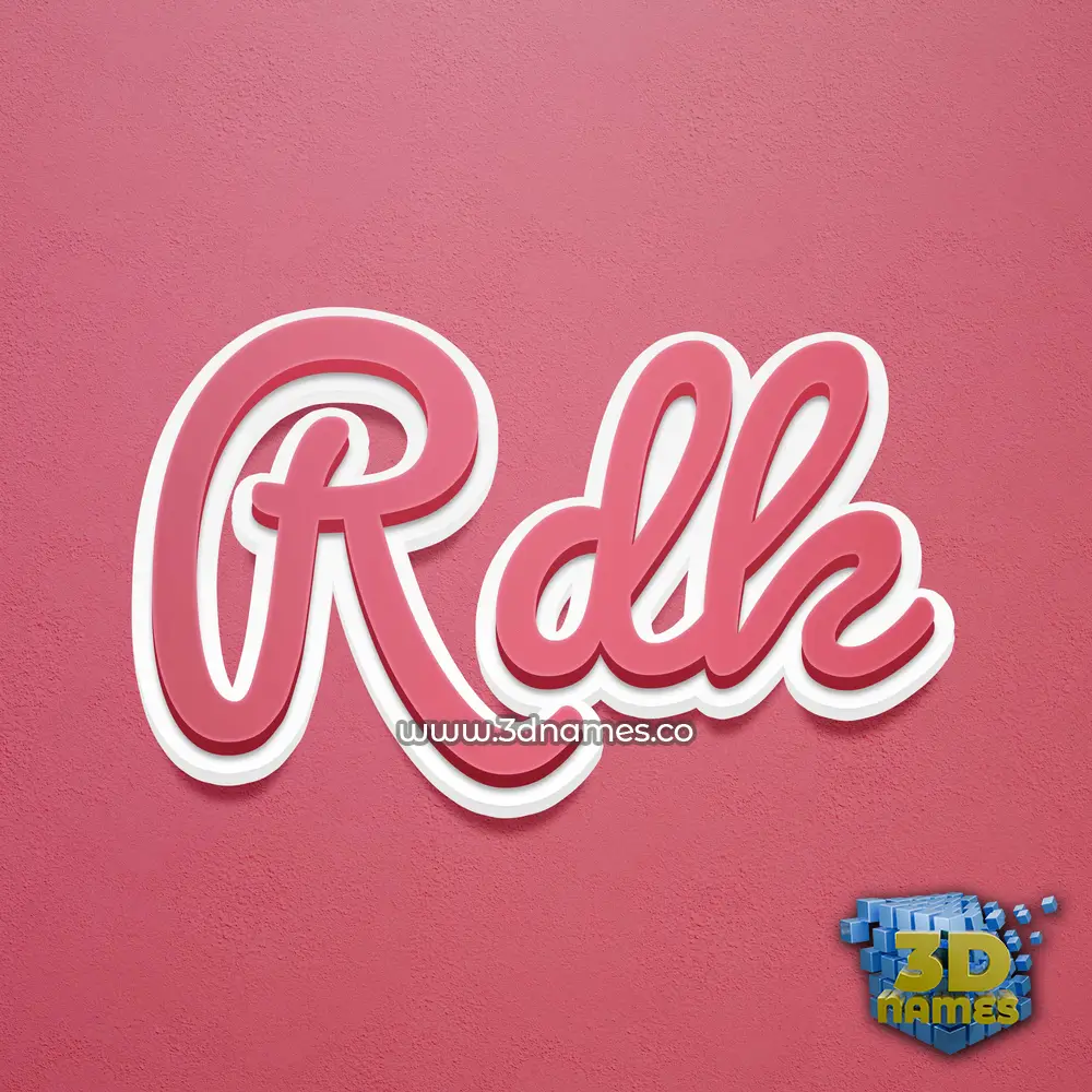 rdk in Red Scribble style - 3D name wallpaper