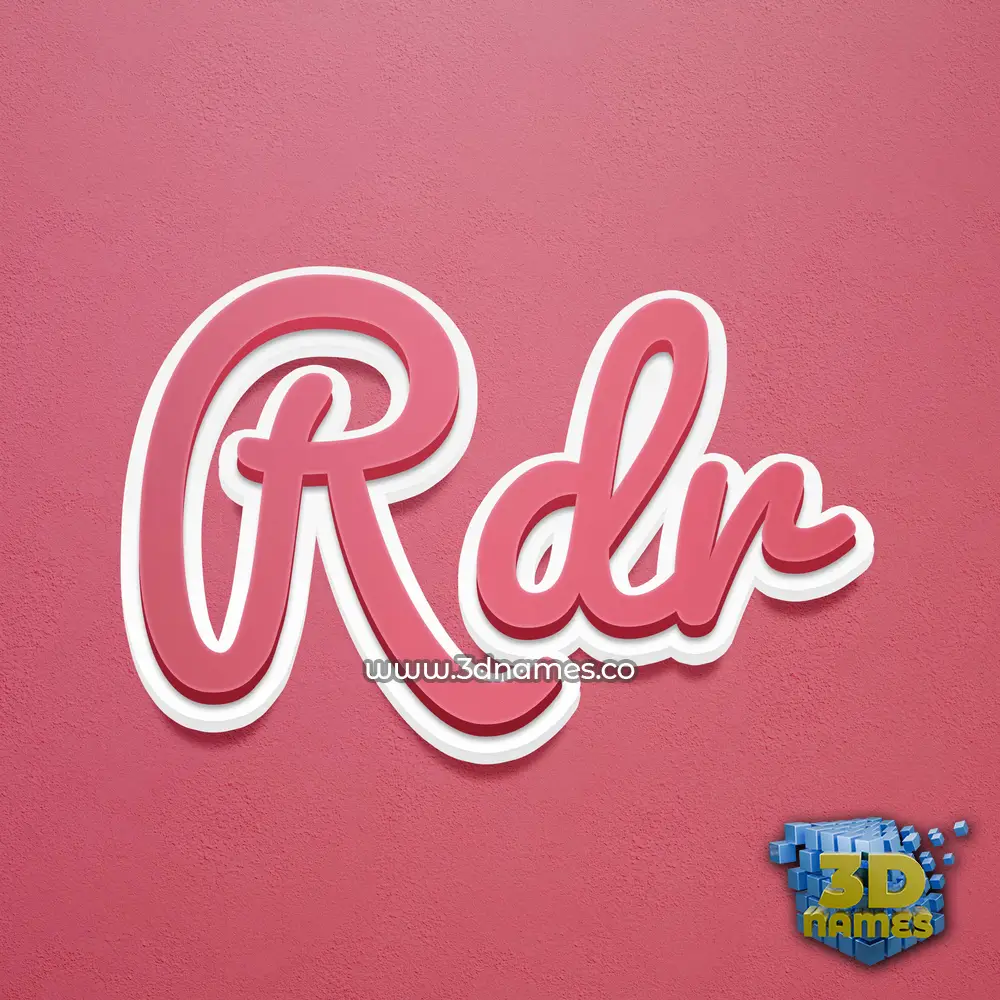 rdr in Red Scribble style - 3D name wallpaper