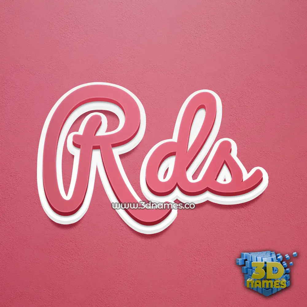 rds in Red Scribble style - 3D name wallpaper