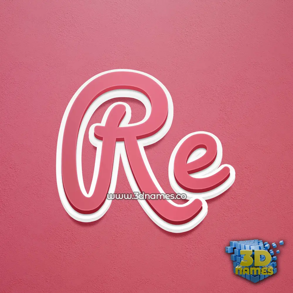 re in Red Scribble style - 3D name wallpaper