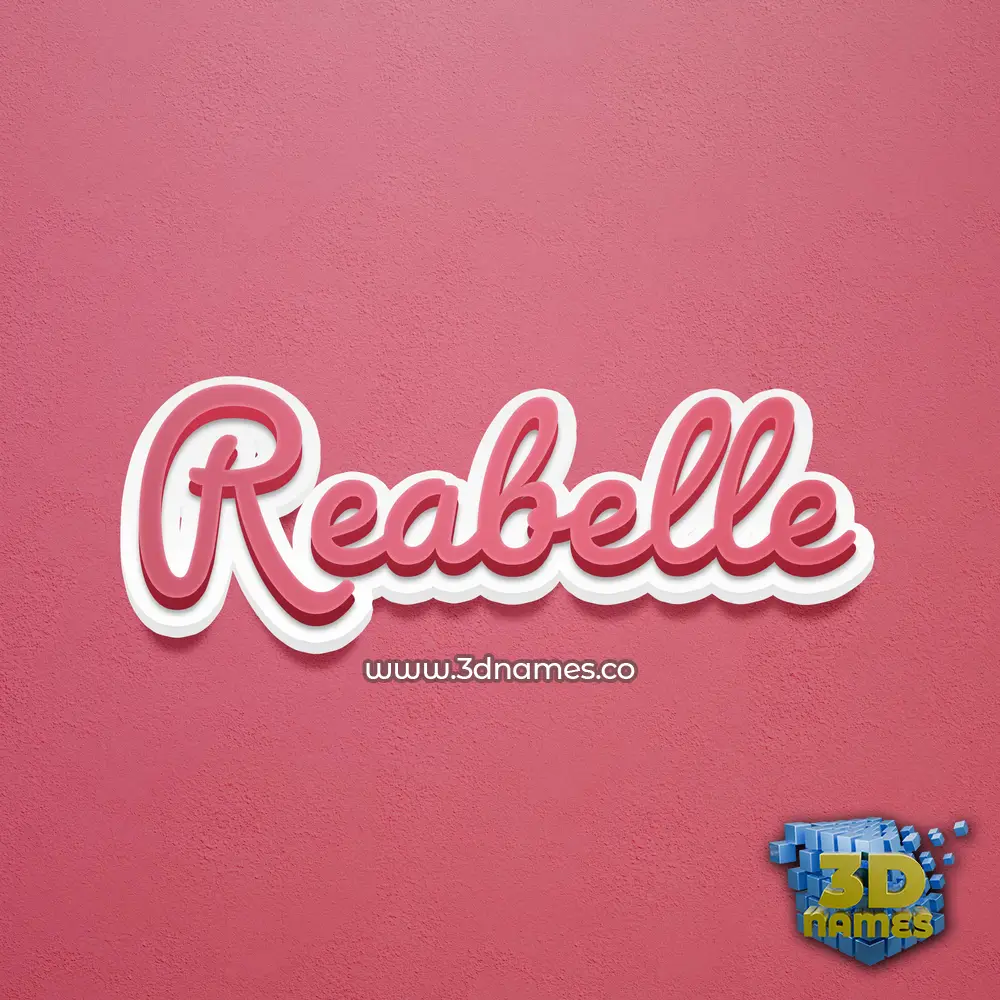 reabelle in Red Scribble style - 3D name wallpaper