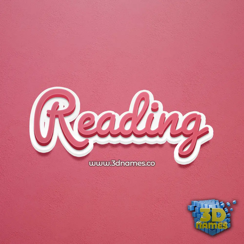 reading in Red Scribble style - 3D name wallpaper