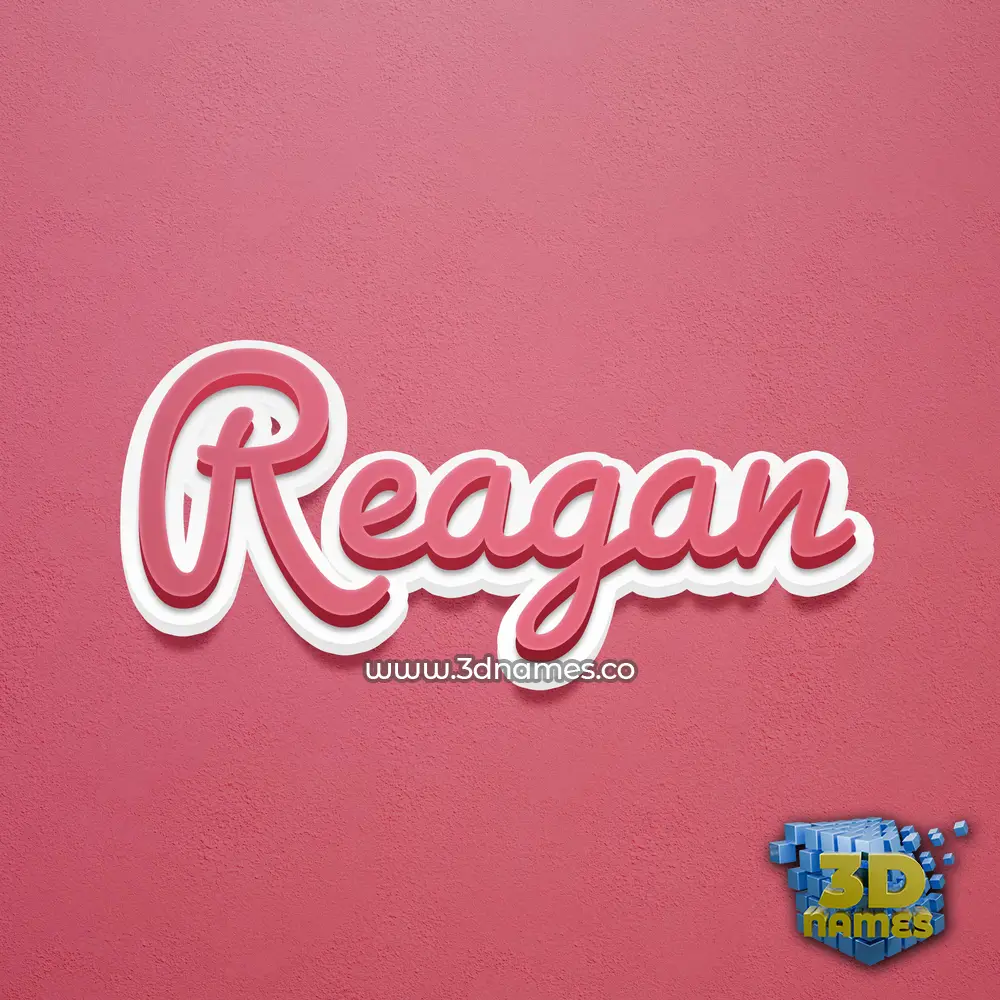 reagan in Red Scribble style - 3D name wallpaper
