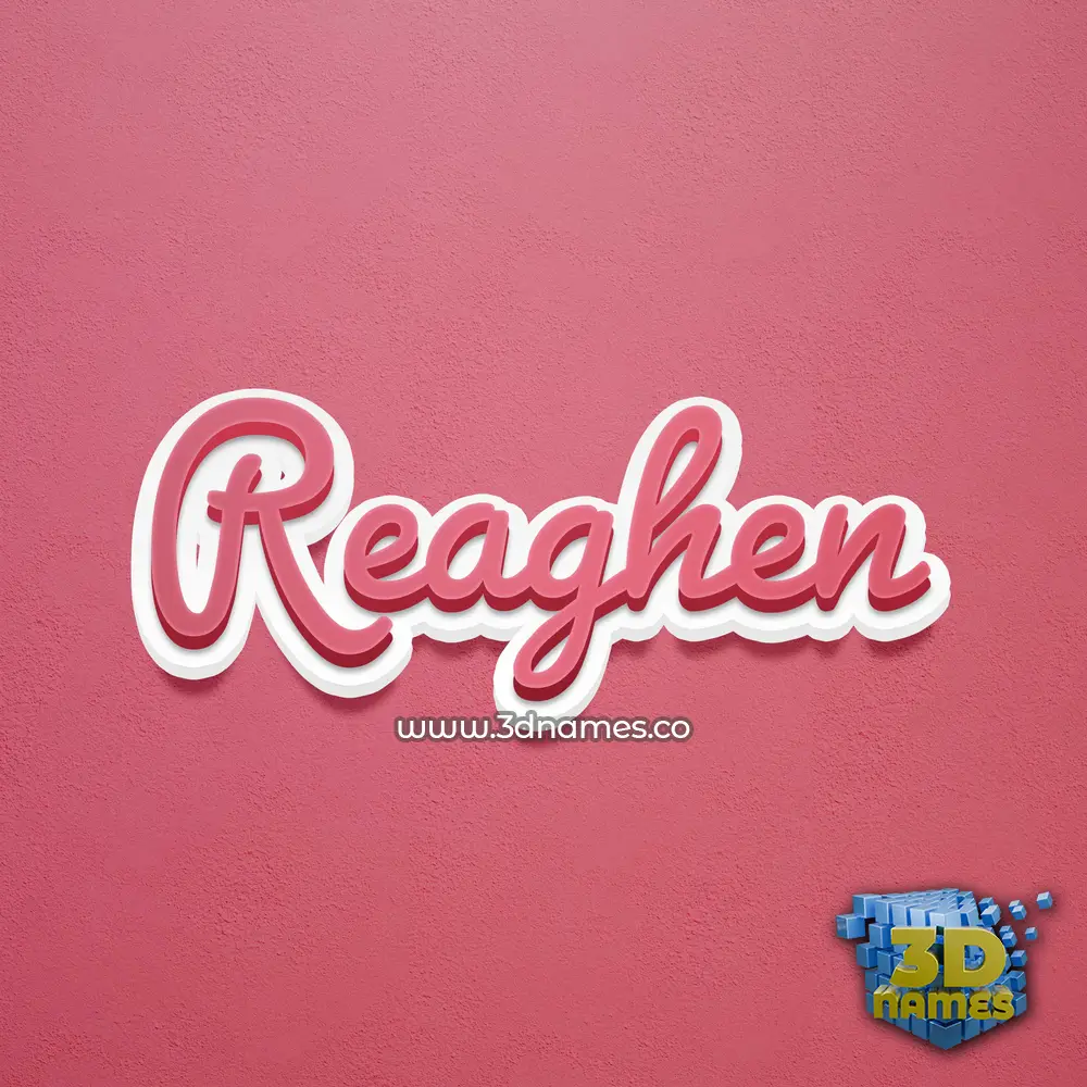 reaghen in Red Scribble style - 3D name wallpaper