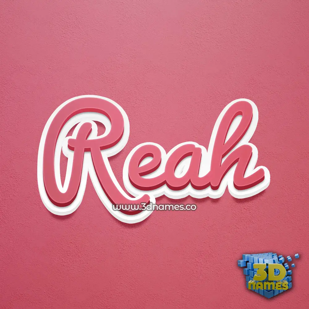 reah in Red Scribble style - 3D name wallpaper