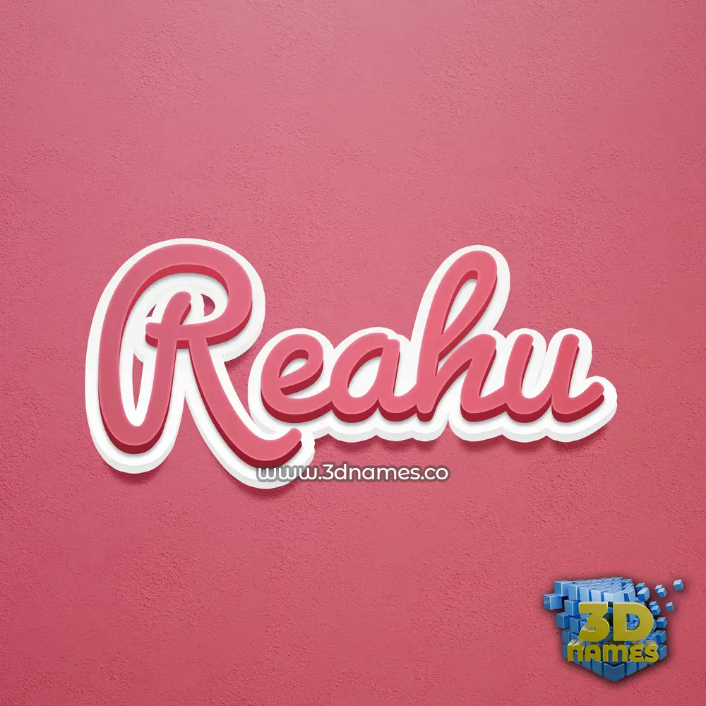 reahu in Red Scribble style - 3D name wallpaper