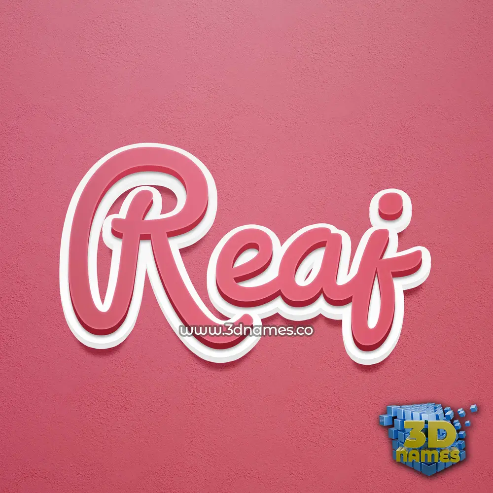 reaj in Red Scribble style - 3D name wallpaper