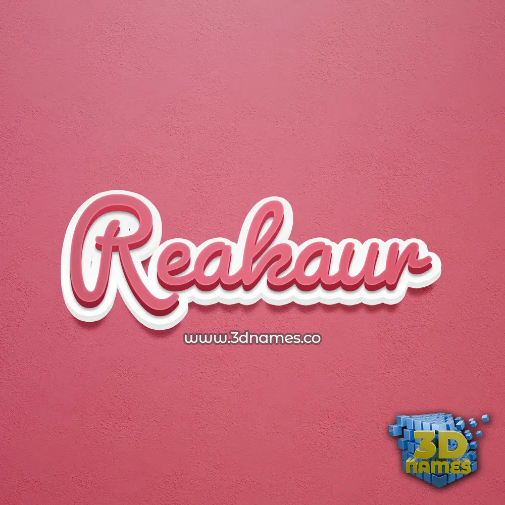 reakaur in Red Scribble style - 3D name wallpaper