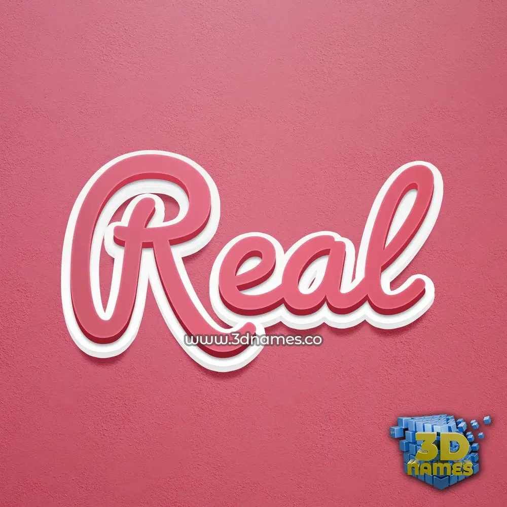 real in Red Scribble style - 3D name wallpaper