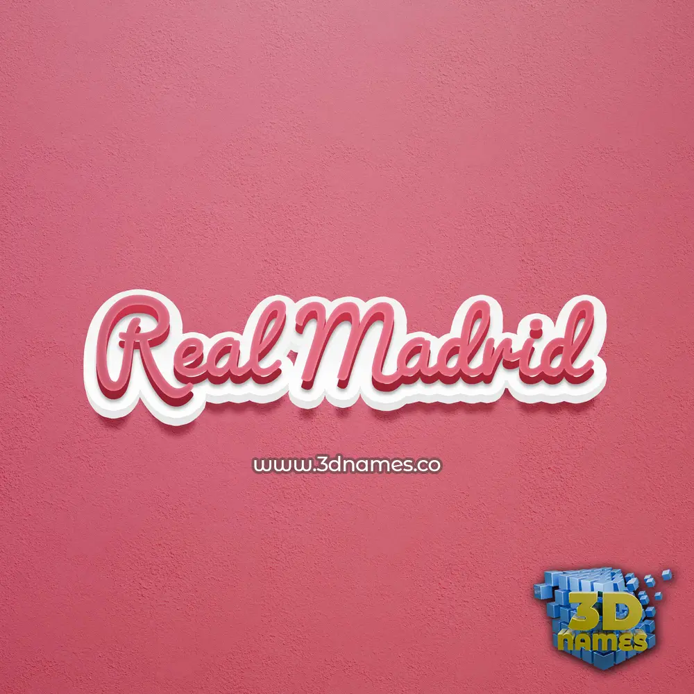 real madrid in Red Scribble style - 3D name wallpaper