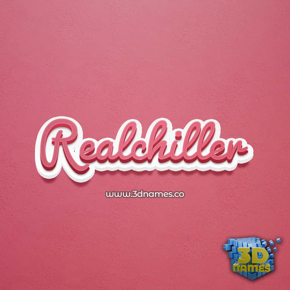 realchiller in Red Scribble style - 3D name wallpaper