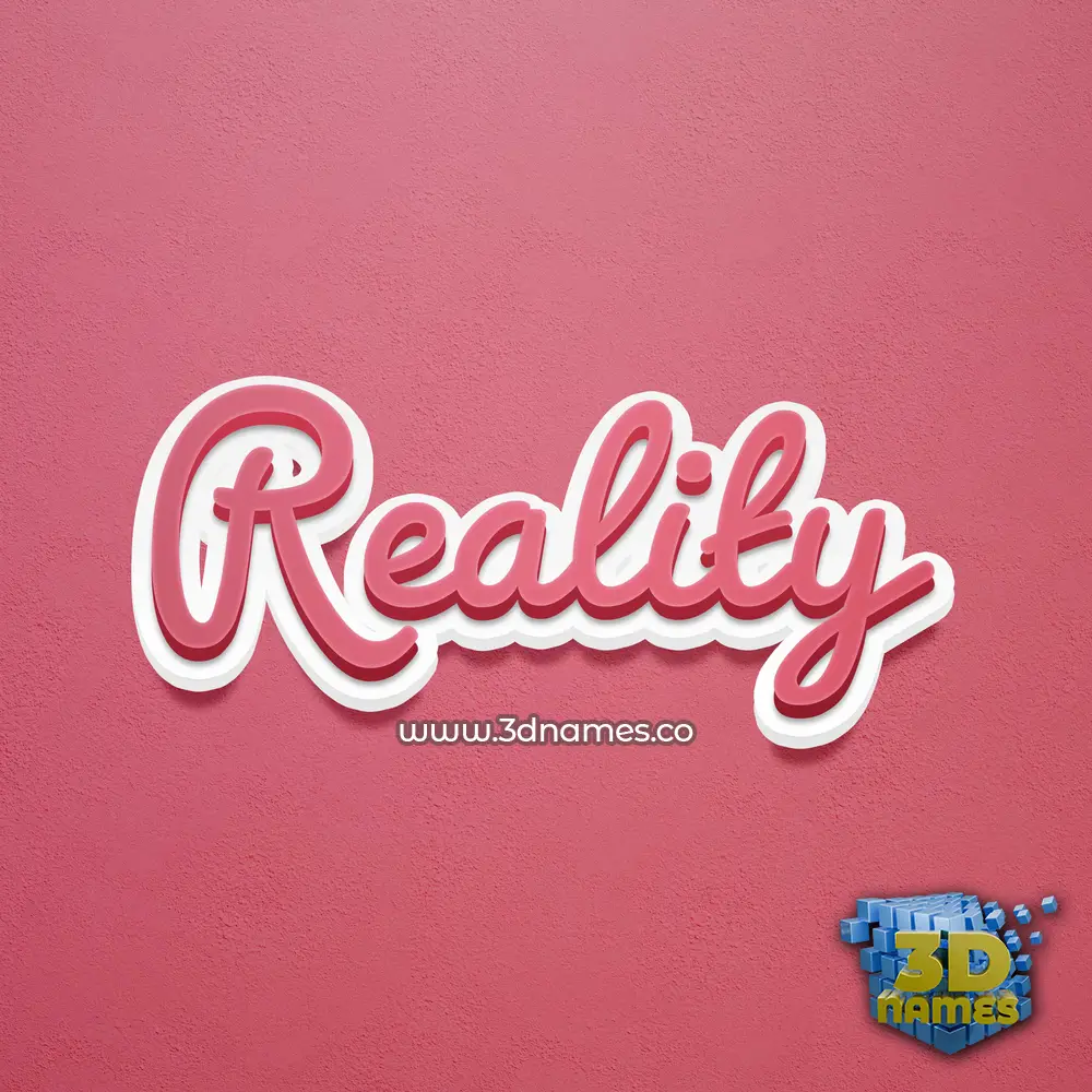 reality in Red Scribble style - 3D name wallpaper