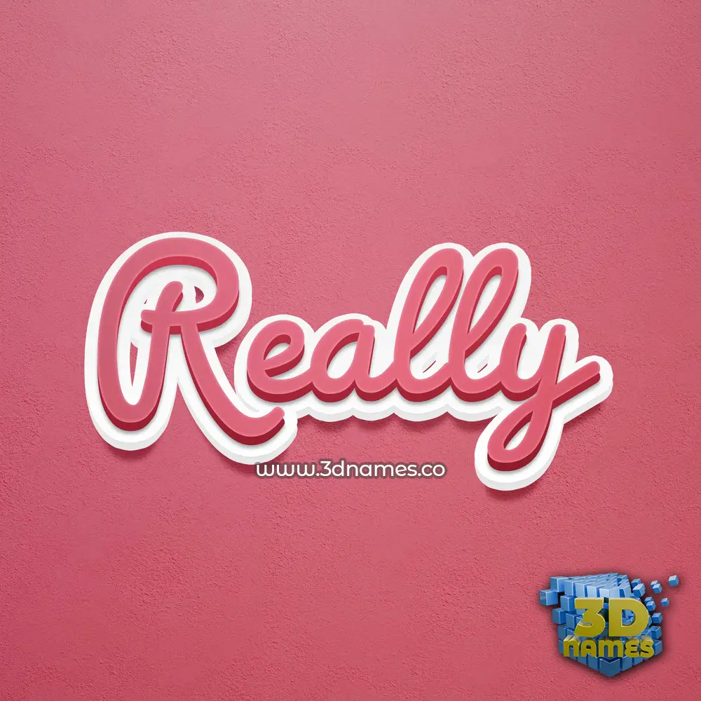 really in Red Scribble style - 3D name wallpaper