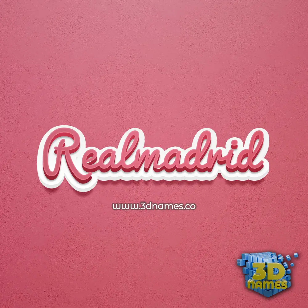 realmadrid in Red Scribble style - 3D name wallpaper