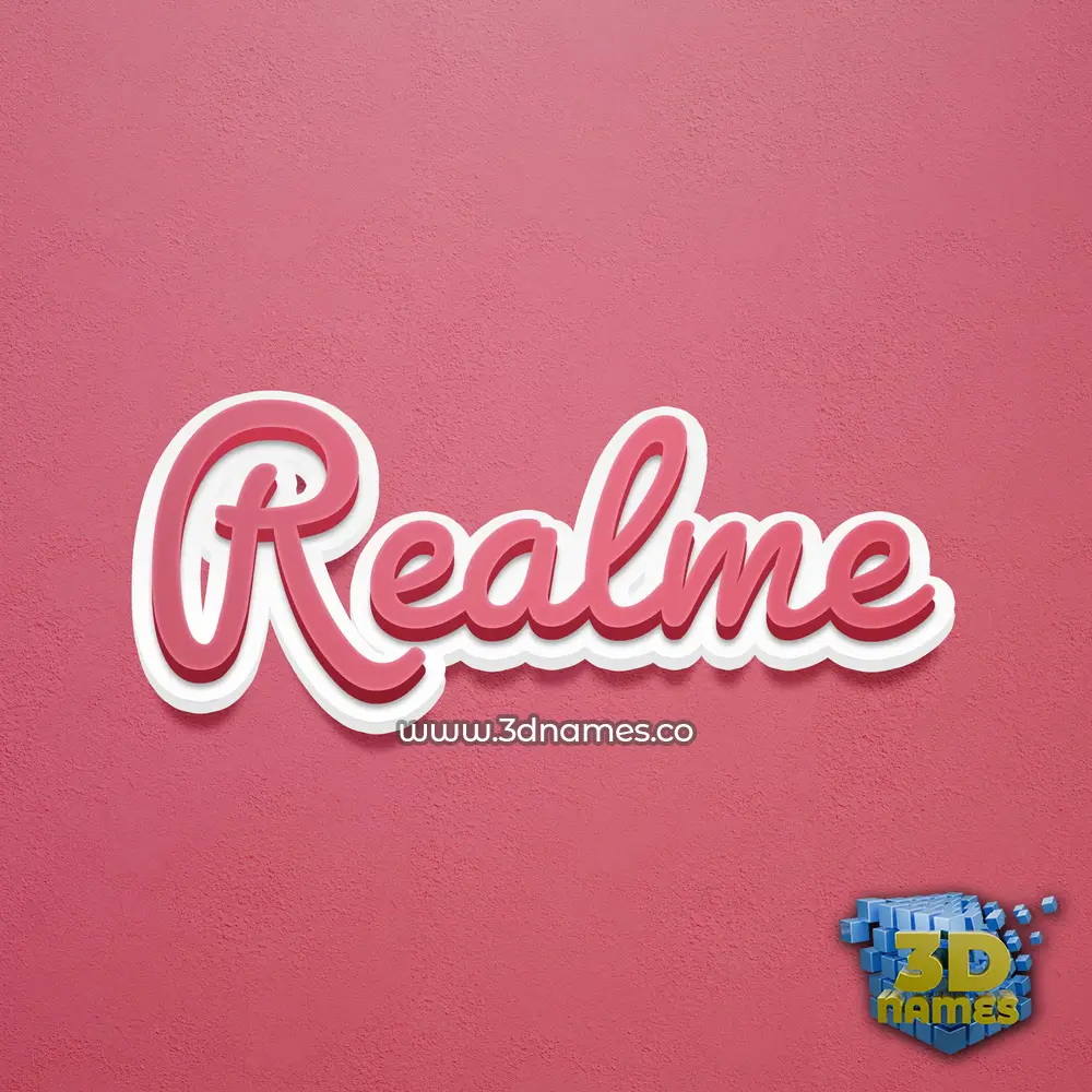 realme in Red Scribble style - 3D name wallpaper