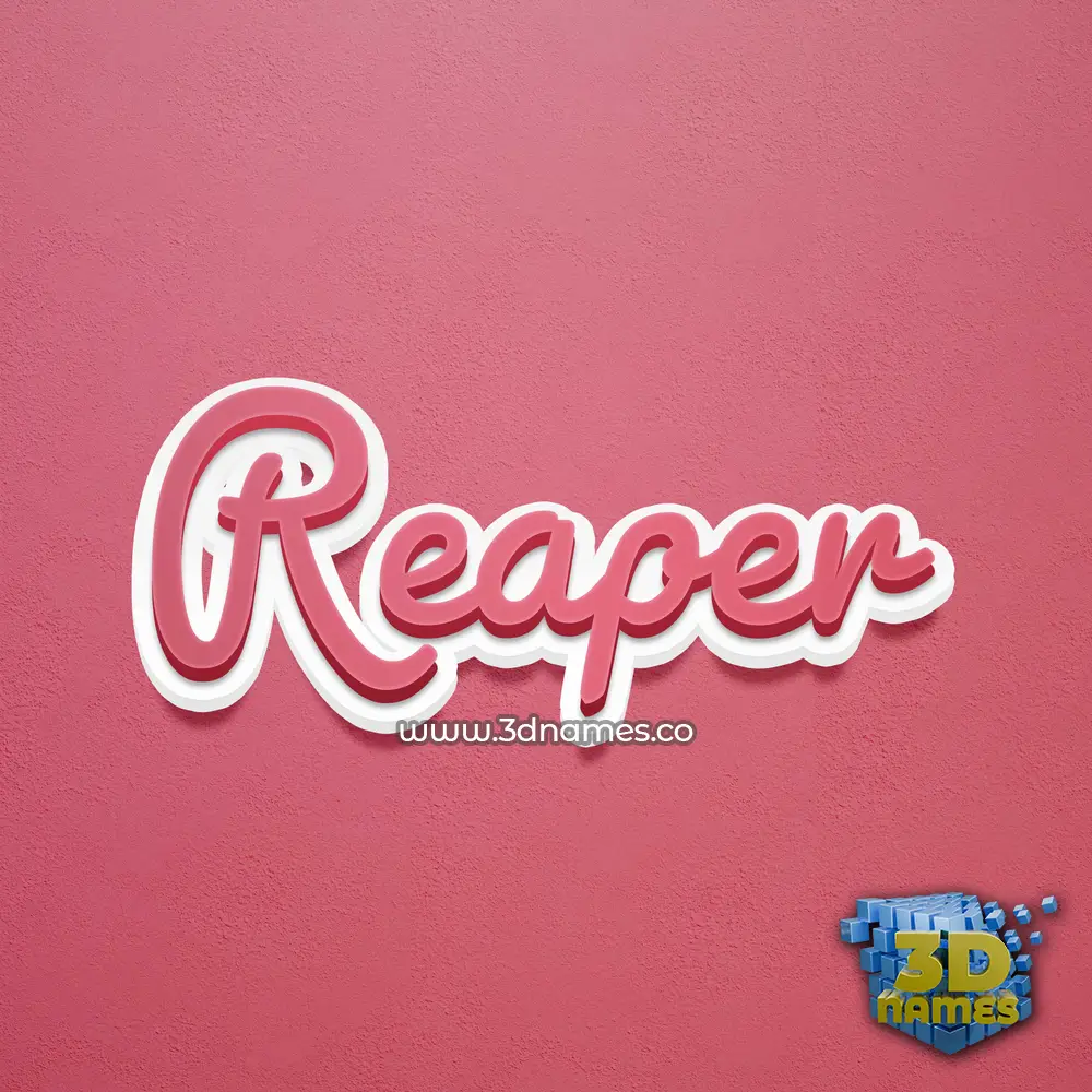 reaper in Red Scribble style - 3D name wallpaper