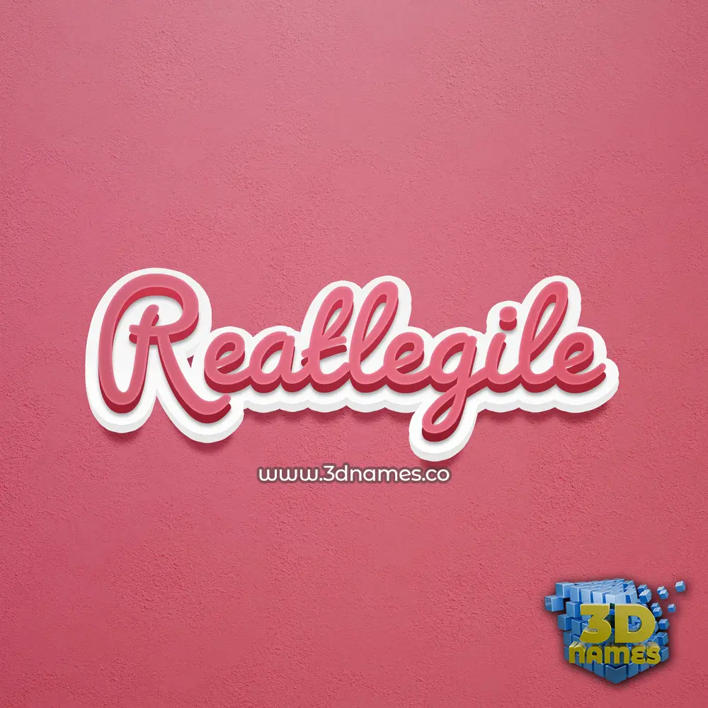 reatlegile in Red Scribble style - 3D name wallpaper